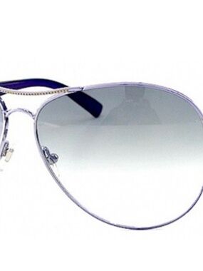 Versace Purple/Silver Frame Aviator Sunglasses with Gradient Lenses